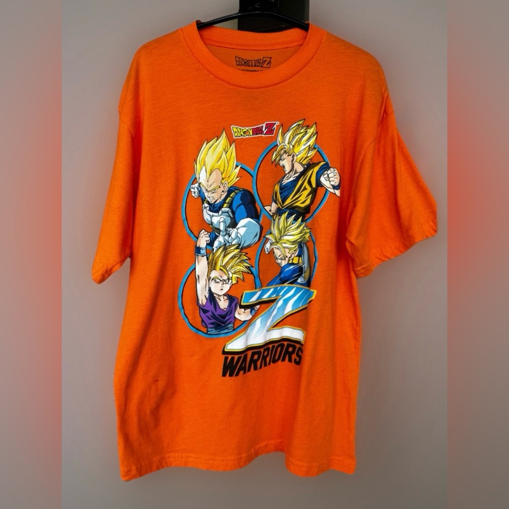 Dragon Ball Z Boys “Z Warriors”Short Sleeve Crew Neck Orange T-Shirt Youth Large